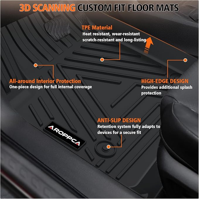 All Weather Car Floor Mats Cargo Liner with Backrest Mat for 2026 Palisade 7 Seater (Only Fit Fuel), TPE Rubber Liners Full Set Automotive Mats for 2026 Palisade Accessories