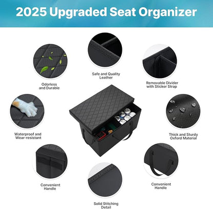 Mixsuper Liner Car Seat Organizer for Chrysler Pacifica 2017-2025 2026, Console Organizer Backseat Box for Pacifica, Dog Toy Box Storage Bin Kids Toys Baby Supplies Travel Accessories