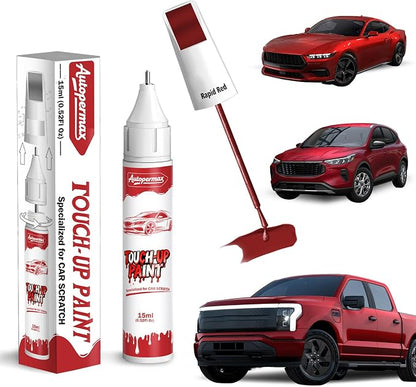 D4 Rapid Red Car Touch Up Paint for Ford, Color Accurate Two-In-One Car Paint Scratch Repair Pen, Professional Scratch Remover for Vehicles Chips and Nicks Scuff