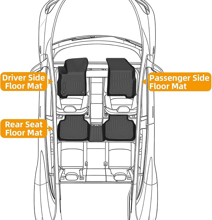 Floor Mats for Dodge Journey 2011 2012 2013 2014-2016 2017 2018 2019 2020, TPE 2015 Journey Floor Mats 1st & 2nd Row, TPE Waterproof Summer Winter Non-Slip All Weather Floor Liners Car Accessories