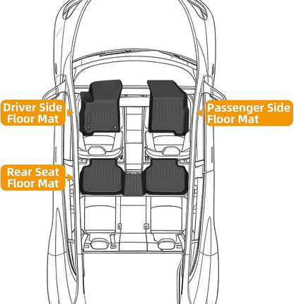 Floor Mats for Dodge Journey 2011 2012 2013 2014-2016 2017 2018 2019 2020, TPE 2015 Journey Floor Mats 1st & 2nd Row, TPE Waterproof Summer Winter Non-Slip All Weather Floor Liners Car Accessories