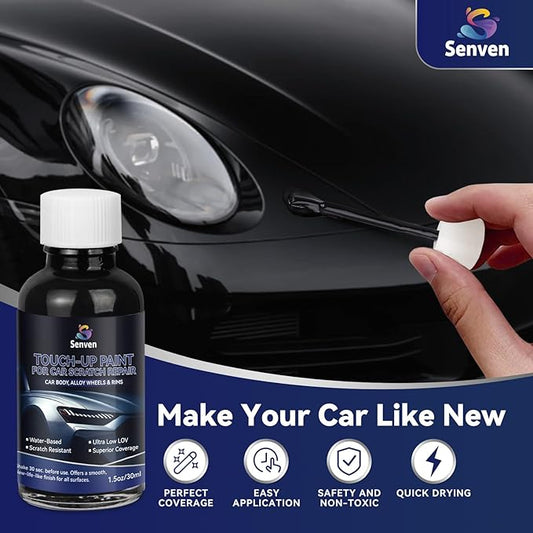 Car Black Paint Touch Up Cars Scratch Repair for Vehicles, Rim High-Gloss Black Paint Pen 30ML Quick Drying Automotive Scratch Repair, Non-toxic 1.5 oz Easy to Use