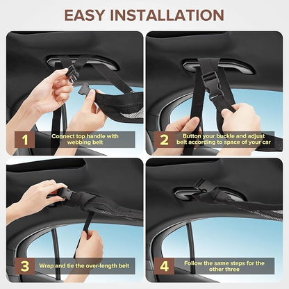 3 Handle Car Ceiling Cargo Net for SUV Roof Storage | Large 35.4" x 23.6" Perfect for road trips, camping, family travel and car organization,No tools required