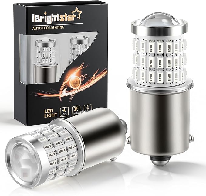 iBrightstar 1156 LED Bulb Red, BA15S 1141 LED Brake Light Bulbs Super Bright for Rear Brake Lights and Tail Lights, 2 Pack