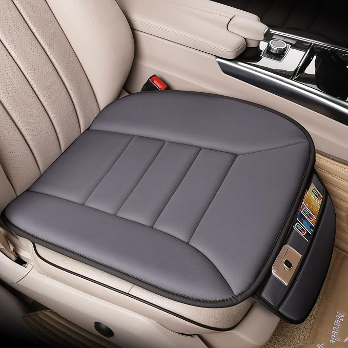 Lofty Aim Premium Car Seat Cushion, Driver Cushion with Comfort Memory Foam & Non-Slip Rubber Bottom, Car Seat Pad Works with 95% of Vehicles and Office Chair or Home (Grey)