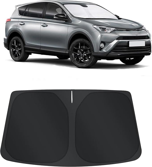 TINGLU Sun Shade for Toyota RAV4 2013-2018 Accessories Windshield Sun Shade Window Shade UV Rays Protection Sun Visor Cover with Steering Wheel Sunshade Storage Bag