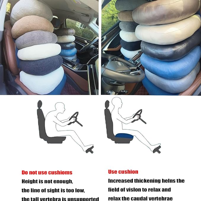 adult short driver car seat booster/booster seat for adults/thick Office Chair Booster Seat,for Short People Effectively Increase Field of View Lower Back Fatigue Relief,for Cars,Office,Home（black）