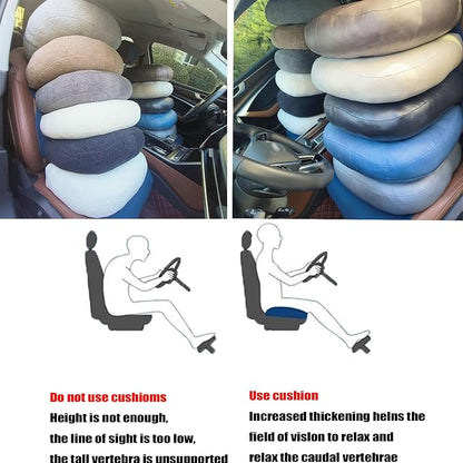 adult short driver car seat booster/booster seat for adults/thick Office Chair Booster Seat,for Short People Effectively Increase Field of View Lower Back Fatigue Relief,for Cars,Office,Home（White）