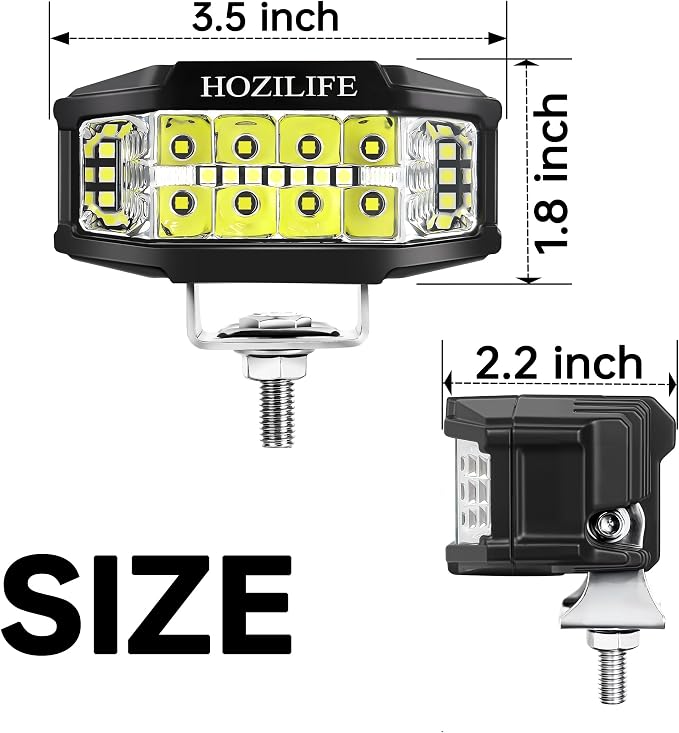 3 Inch LED Pods, 2PCS 40W 12V Flood Spot Ditch Lights Offroad Driving Fog LED Work Light for Truck ATV UTV Motorcycle (HZ1121)