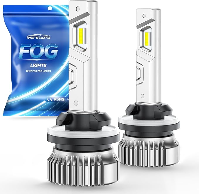 Marsauto 880 Led Fog Light Bulb, 12,000LM 881 893 899 Led Fog Light Bulb, 600% High Bright 6500K White Strong Penetration, Upgraded 1:1 Mini Size 880 Fog Lights, Powersports Accessory Light Kits