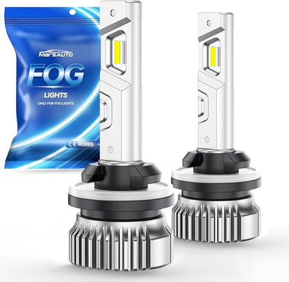 Marsauto 880 Led Fog Light Bulb, 12,000LM 881 893 899 Led Fog Light Bulb, 600% High Bright 6500K White Strong Penetration, Upgraded 1:1 Mini Size 880 Fog Lights, Powersports Accessory Light Kits
