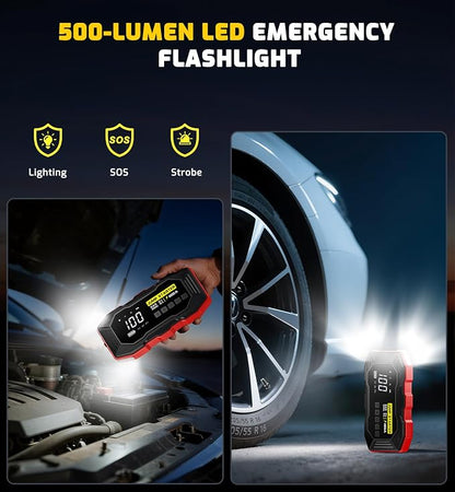 Jump Starter with Air Compressor 4000A Portable Car Battery Jump Starter (All Gas/10L Diesel), 160PSI Auto-Shutoff Tire Inflator Air Compressor, SuperSafe 12V Jump Box Car Battery Jumper Booster