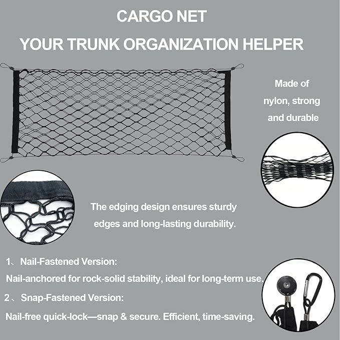 Cargo Net Stretchable，Car Exterior Accessories for SUV, Jeep, Trucks, Double-Layered Network Car Exterior Accessories for Secure Storage 35.4x15.8 inch