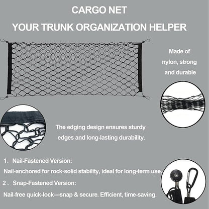 Cargo Net Stretchable，Car Exterior Accessories for SUV, Jeep, Trucks, Double-Layered Network Car Exterior Accessories for Secure Storage 35.4x15.8 inch