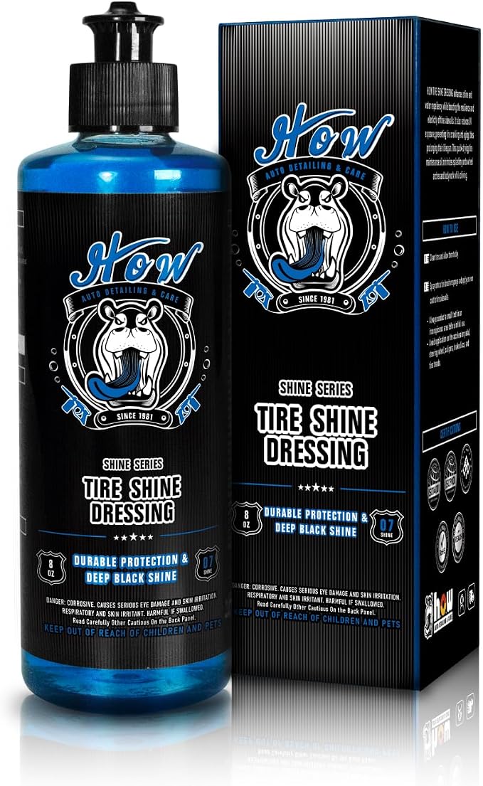 H.O.W AUTO DETAILING & CARE H.O.W 8 oz Wet Tire Shine Dressing，Tire Coating for Wheel Shine