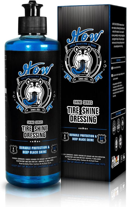 H.O.W AUTO DETAILING & CARE H.O.W 8 oz Wet Tire Shine Dressing，Tire Coating for Wheel Shine