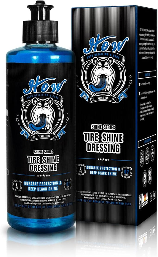 H.O.W AUTO DETAILING & CARE H.O.W 8 oz Wet Tire Shine Dressing，Tire Coating for Wheel Shine