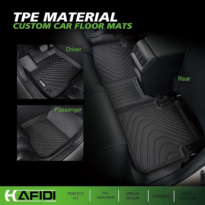 Automotive Floor Mats & Cargo Liner for Chevrolet Equinox 2025 2026 (Not EV) & GMC Terrain 2025 2026 All Weather Protection Full Set- Black