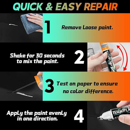 Black Touch Up Paint for Cars, 2-in-1 Car Scratch Repair Pen, 0.68 fl oz | Color-accurate for most black finishes, precise 2-in-1 control, quick-dry, resists water and UV, helps prevent rust