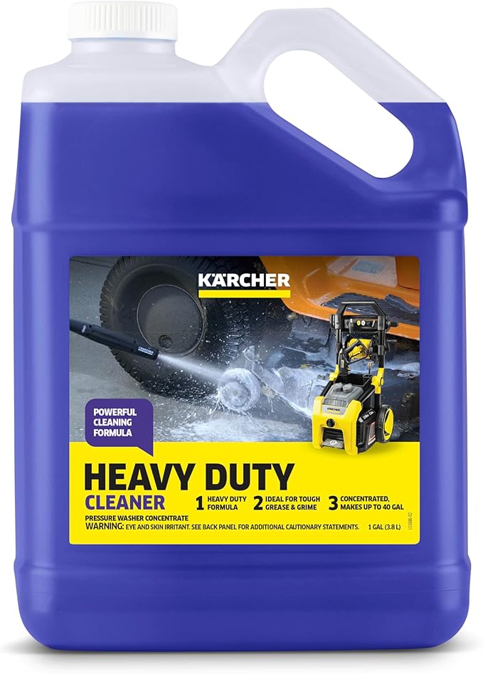 Kärcher Heavy Duty Cleaner, Removes Grease, Dirt, and Grime, Highly Concentrated, Makes up to 40 gal of Cleaner, Residue Free, Readily Biodegradable, For Pressure Washers