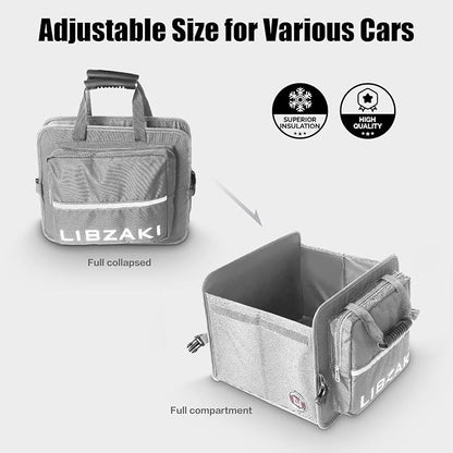 LIBZAKI Car Trunk Storage Organizer, Collapsible Trunk Storage Box for Car Truck SUV-Gray