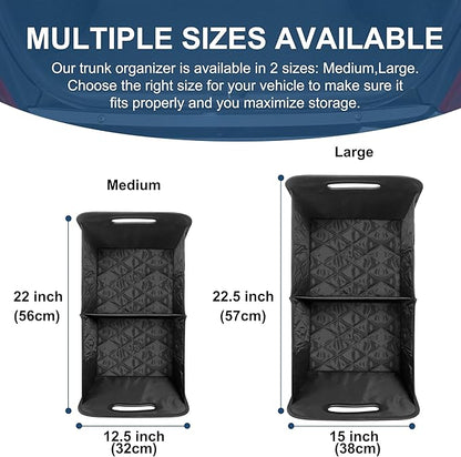 Deosk Car Trunk Organizer for SUV, Car Organizers and Storage with Reinforced Handles, Car Accessories for Women/Men 50LWaterproof Polyester Trunk Organizer, Black