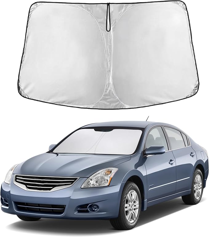 EcoNour Windshield Sunshade Compatible for Nissan Altima 2007-2010 2011 2012, Sun Visor for Front Windshield & Window Sun Shade Cover, UV Heat Blocker & Protector, Car Accessories