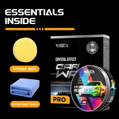 Premium Carnauba Wax 30% Conc. - Ultimate Paint Protection for Luxury Cars | 3-Month UV & Acid Rain Shield | Hydrophobic Ceramic Coating Enhancer