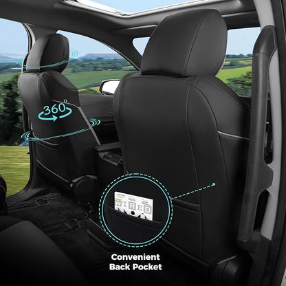 Customized for Toyota Sienna Seat Covers 2021-2026 Sienna 8 Seats 3 Row, Leather Car Seat Covers Waterproof Seat Covers Full Set for Cars, Car Seat Protectors, Airbag Compatible(BlackGrey)