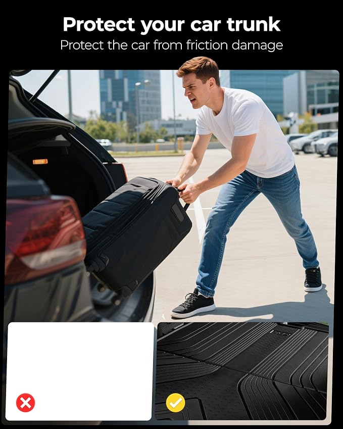 3W Cargo Liner for Nissan Murano 2025 2026, Custom Fit All Weather TPE Non-Slip Heavy Duty Trunk Mat for Murano, Black