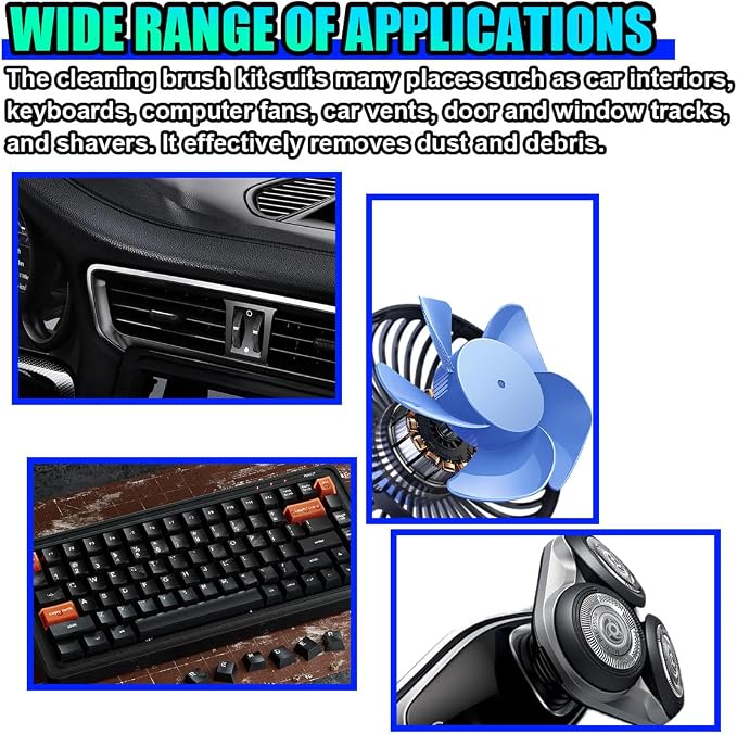 ZIMISI 10PCS Car Detailing Brush Kit, Nylon Anti-Static Car Interior Cleaning Tools, Portable Crevice Cleaning Brush Auto Dusting Tool Multipurpose for Dashboard Air Vent Computer Keyboard