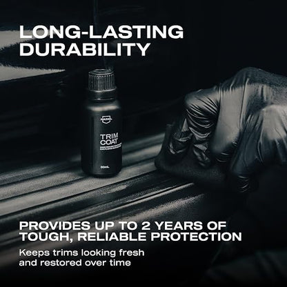 Nasiol TrimCoat Hydrophobic Ceramic Coating Kit – Plastic Trim Restorer for Cars, Restores Faded Trim to Original Color, Up to 2 Years Durability, Ultimate UV Protection, Easy Application – 1.01 oz