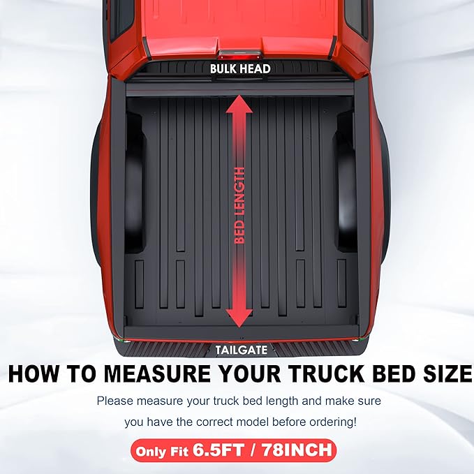 MOSTPLUS Fiberglass Tri Fold Hard Truck Bed Tonneau Cover Compatible with 2007-2025 Toyota Tundra Fleetside for Models with The Deckrail System 6.5 FT 78.7inch