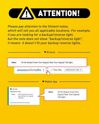 AUXITO 1156 LED Bulb for Reverse Lights, Super Bright White 1141 1073 7506 LED Bulbs with Projector for Reverse Lights Tail Brake Signal Back Up Parking Marker DRL License Plate Lights, 6000K White