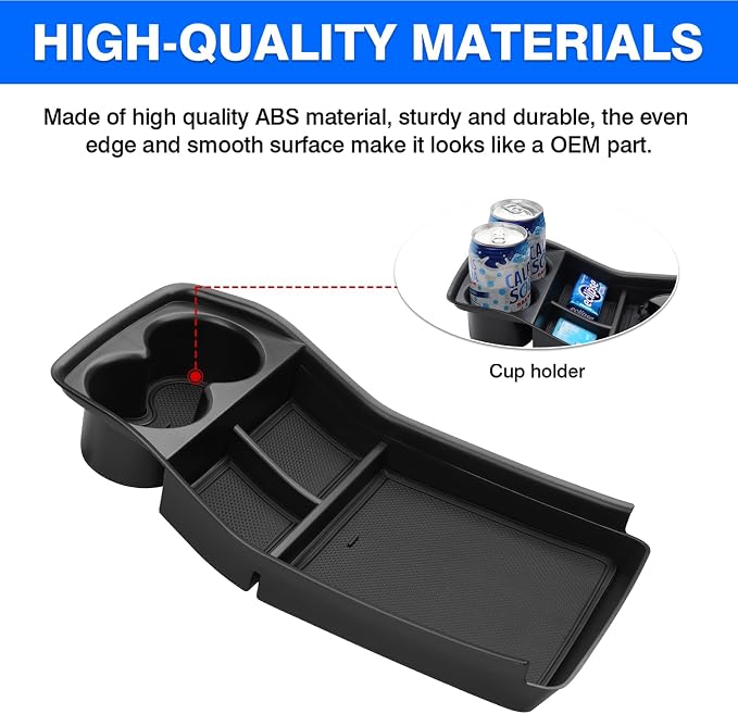 Autorder Lower Center Console Organizer for 2024-2026 Kia EV9 Accessories Bottom Center Console Insert Tray with Cup Holder Storage Box
