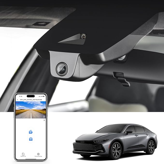 4K Dash Cam Custom Fit for Toyota Crown 2023-2026 &Crown Signia 2025.2026,XLE Limited Platinum etc, Integrated OEM Look, UHD 2160P Video, G-Sensor, Built-in WiFi & APP, GPS, 64GB Card