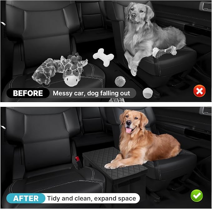 Mixsuper Liner Car Seat Organizer for Ford Explorer 2020-2025 2026, Console Organizer Backseat Toy Bin for Explorer, Seat Aisle Storage Box for 6-Passenger Kids Dogs ST XLT Accessories