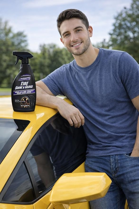 Tire, Shine & Gloss Spray Awesome - Premium Tire Dressing that Delivers a Lasting High Gloss Wet Look and is Easy to Use; Advanced Tire Shine that Bonds for a Long-Lasting Finish, 16 Oz Spray (1 pack)