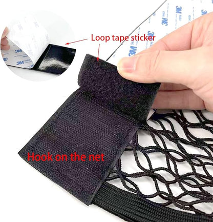 Universal Mesh Cargo Net Storage Net Wall Sticker Organizer Pouch Bag Storage Mesh Net for Car Trunk Storage Add On Organizers for Car Truck (15" x 9.5"(2 Packs, W/Loop))