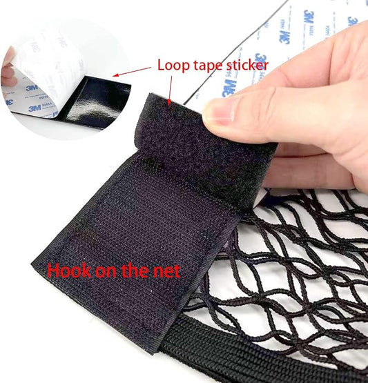 Universal Mesh Cargo Net Storage Net Wall Sticker Organizer Pouch Bag Storage Mesh Net for Car Trunk Storage Add On Organizers for Car Truck (15" x 9.5"(2 Packs, W/Loop))