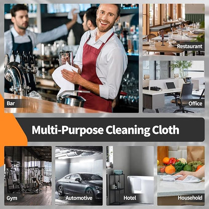 FIXSMITH White Microfiber Cleaning Cloth -Pack of 12, Highly Absorbent Cleaning Rags, 16"X12" All Purpose Cleaning Towels for Housekeeping, Kitchen, Car, Lint Free and Reusable Microfiber Towels