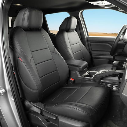 coverdream Front Tacoma Seat Covers Custom Fit for 2024 2025 2026 Toyota Tacoma SR,SR5,TRD Sport,TRD Off-Road,Limited,Fully Covered,Luxury Waterproof Leather Car Seat Protector (Front Row Only,Black)