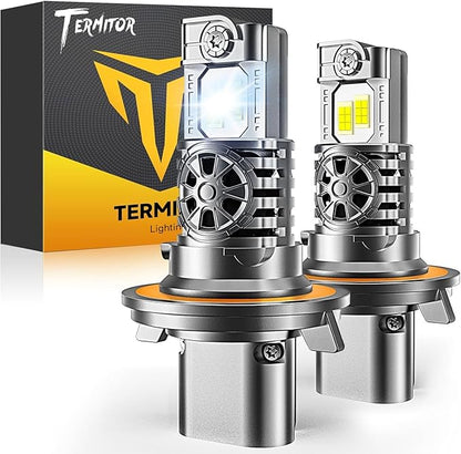 Termitor Upgraded 9008/H13 Bulbs, 80,000LM 1500% Ultra-Bright, 6500K Pure White H13/9008 Driving Light Bulbs Conversion Kits, Easy Plug-N-Play Installation, Pack of 2