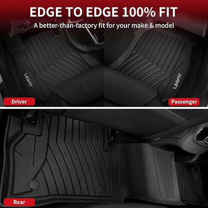 LASFIT Floor Mats for Mercedes Benz E Class 2017-2023 E300 / E350 / E400 / E450/ E43 AMG / E53 AMG / E63 AMG S (Fit Sedan & Wagon Only), All Weather TPE Floor Liners for E Class, 1st & 2nd Row