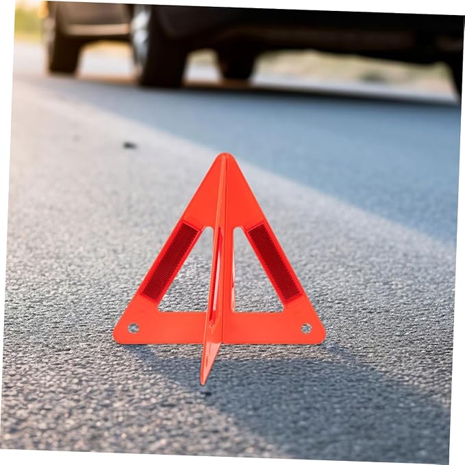 Luxshiny 5pcs Stable Portable Car Warning Rack Reflective Triangles Essential for Emergency Parking Safety