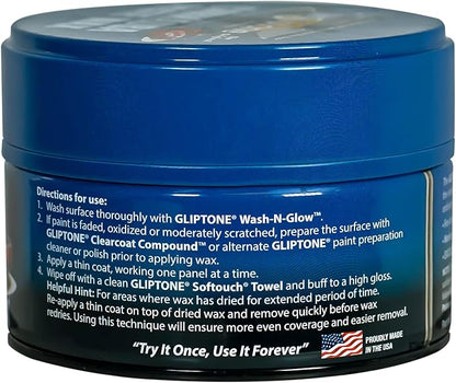 Gliptone Carnauba Paste Wax, Original Brazilian Carnauba Formula for Maximum Surface Protection and Long-Lasting Brilliant Shine, Easy Apply & Remove, 10.5 Oz | Original Brazilian Carnauba Formula, Maximum Surface Protection, Long-Lasting Brilliant Shi...