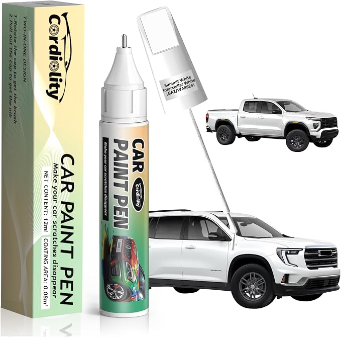Summit White/Interstellar White(GAZ/WA8624) Touch Up Paint Pen for GMC,Car Paint Scratch Repair Pen Quick and Easy Fix Auto Paint Scratch