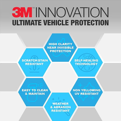 3M Clear Paint Protection Film, 8 mil PPF Vinyl Wrap with Self-Healing Technology, UV Protection, Non-Yellowing, Scratch Resistant, Glossy Finish (12 x 48in)