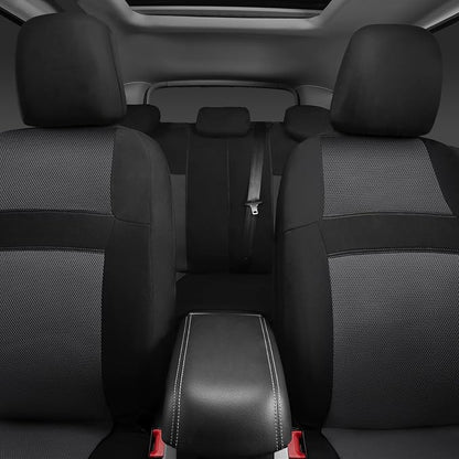 CAR PASS 3D Air Mesh Seat Cover Full Sets, Charcoal Car Seat Cover with 5mm Composite Sponge Inside,Airbag Compatible Universal Fit for SUV,Vans,sedans, Trucks, Automotive Interior Covers(Black Gray)