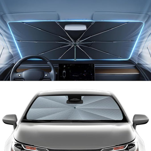 Autorder Windshield Sun Shade Umbrella for 2019-2025 2026 Toyota Corolla Accessories,Upgraded Ice Crystal Material,Easy Setup Umbrella Sunshade for Car Windshield,100% Sun Blocking